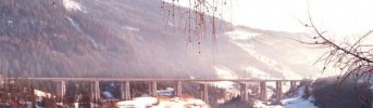 Viadotto finito - Veduta invernale del viadotto con lunghezza complessiva di 1030 m