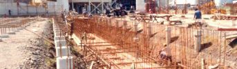 Getto dei plinti di fondazione - Terminal progettato con una capacità di 60.000 tonnellate
