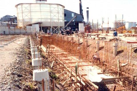 Getto dei plinti di fondazione - Terminal progettato con una capacità di 60.000 tonnellate